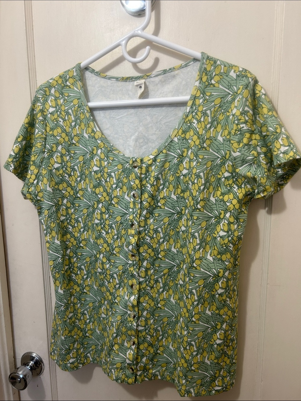 Kate Quinn Olive branches Henley top